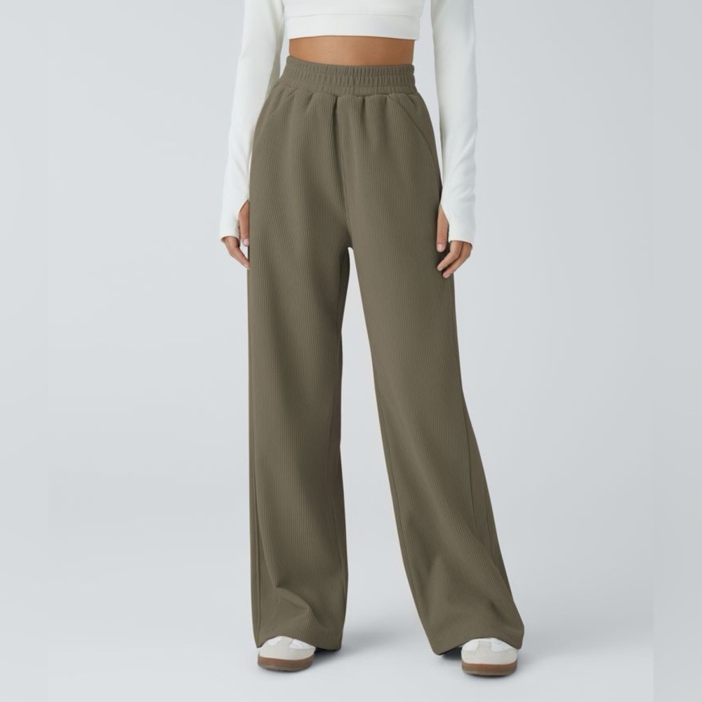 HALARA Olive Wide Leg Jumpsuit Pants